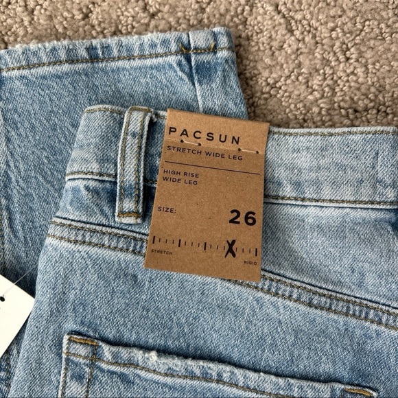 PacSun Murphy Denim Jean Paneled Wide Leg Baggy Eco Stretch Medium Indigo SZ 26 - Picture 12 of 12